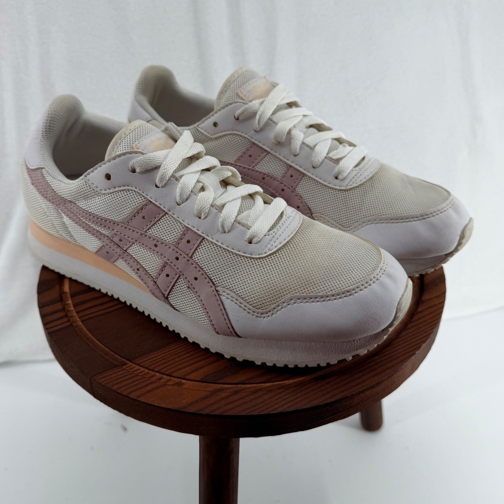 ASICS Tiger Runner Womens Sneakers 192A160 Cream Rose Gold Pink Size 9 US